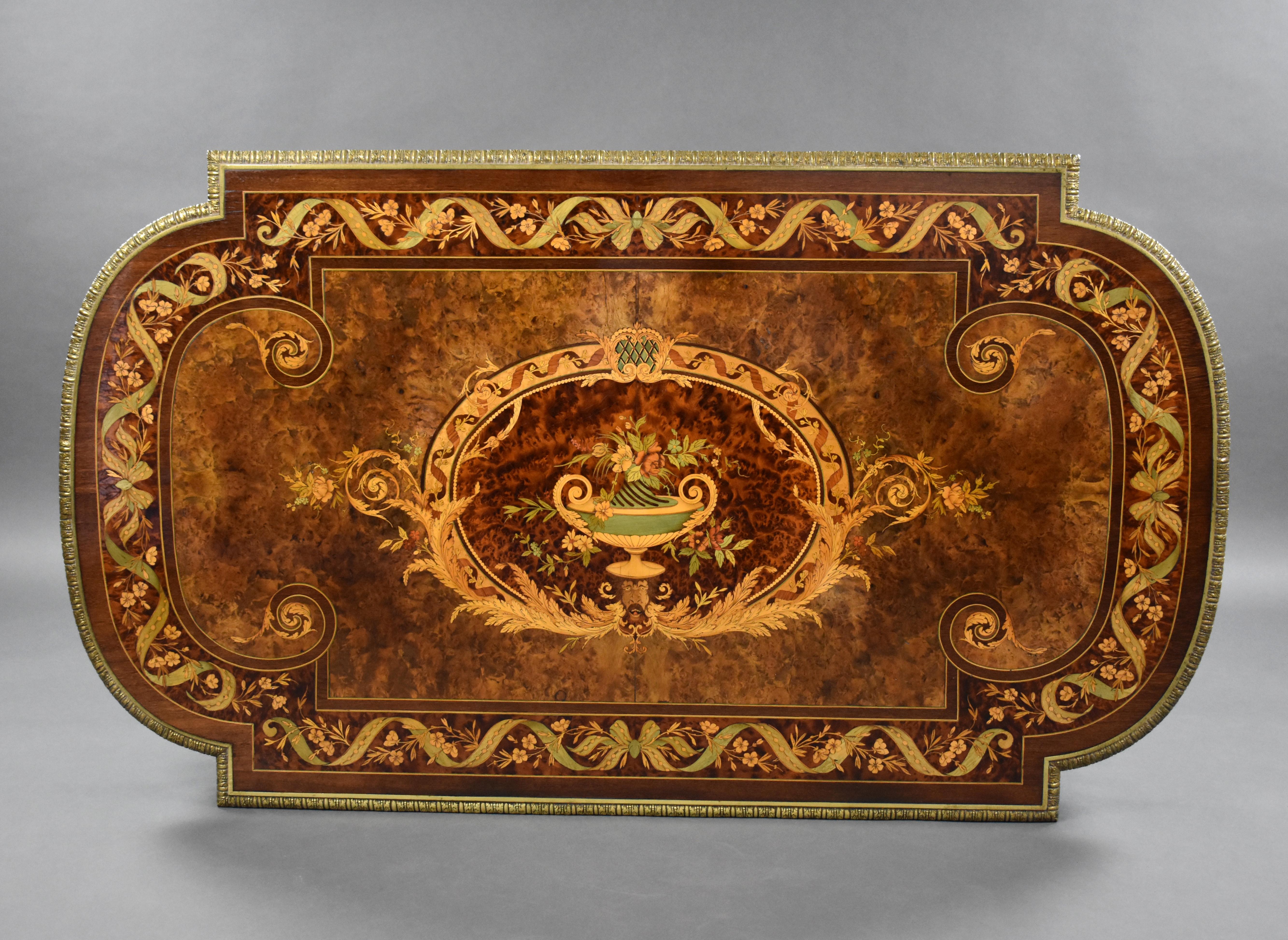 19th Century French Napoleon III Marquetry Centre Table For Sale 13