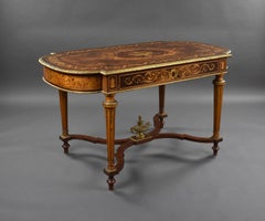 19th Century French Napoleon III Marquetry Centre Table