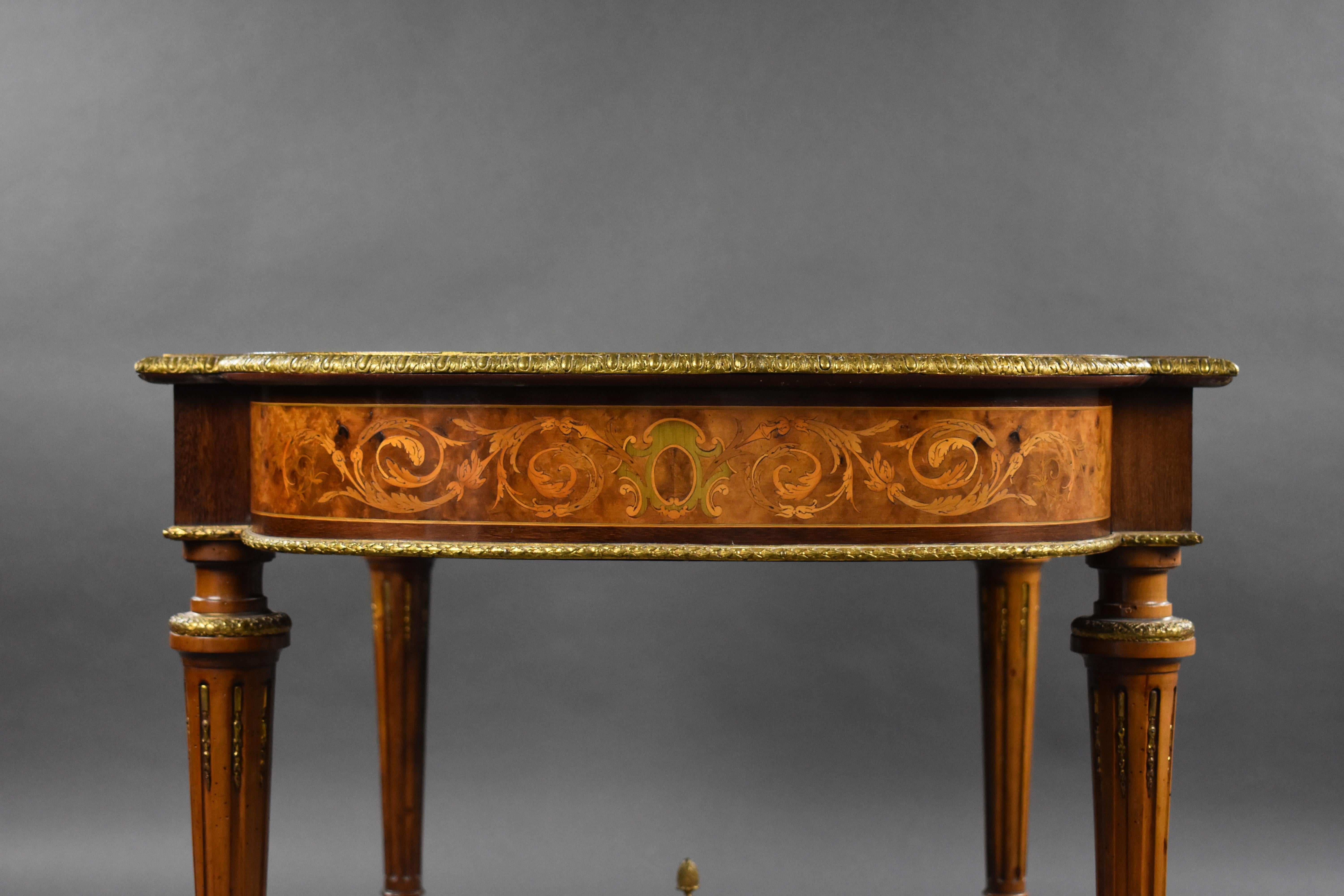 19th Century French Napoleon III Marquetry Centre Table For Sale 3
