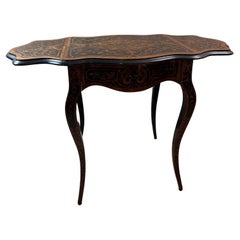 19th century French Napoleon III Marquetry Folding Table, 1870s