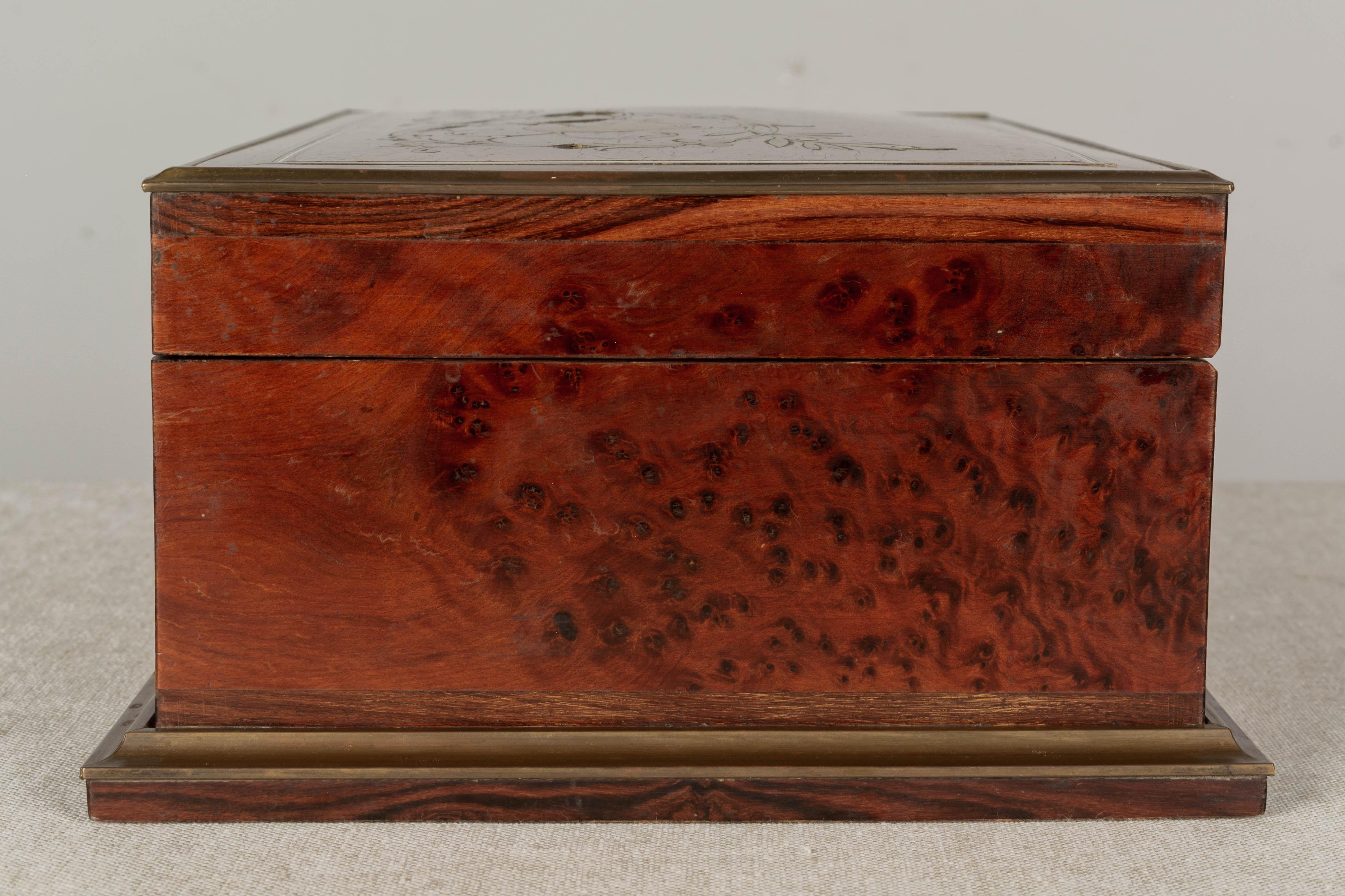 19th Century French Napoleon III Marquetry Sewing Box For Sale 6