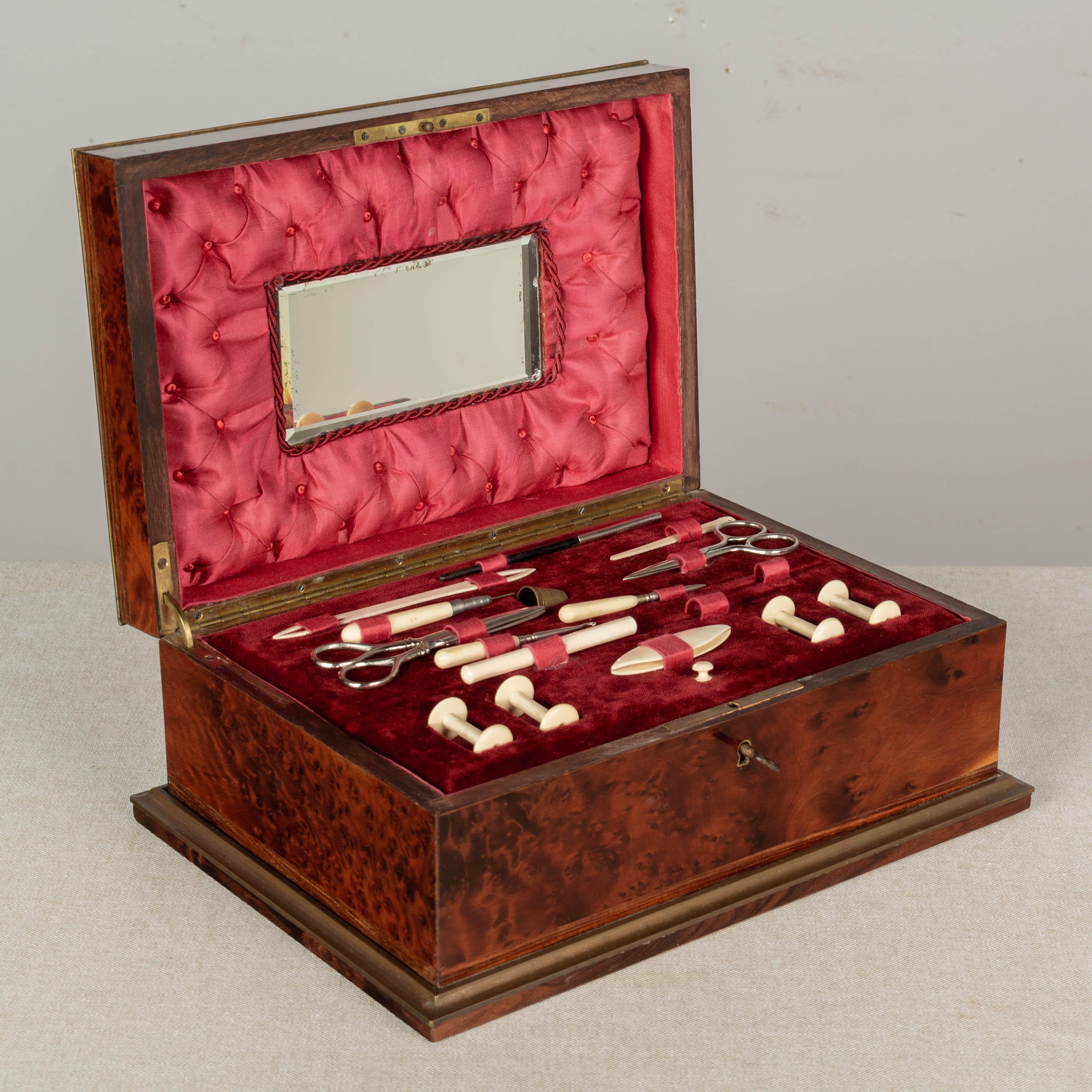 19th Century French Napoleon III Marquetry Sewing Box For Sale 7