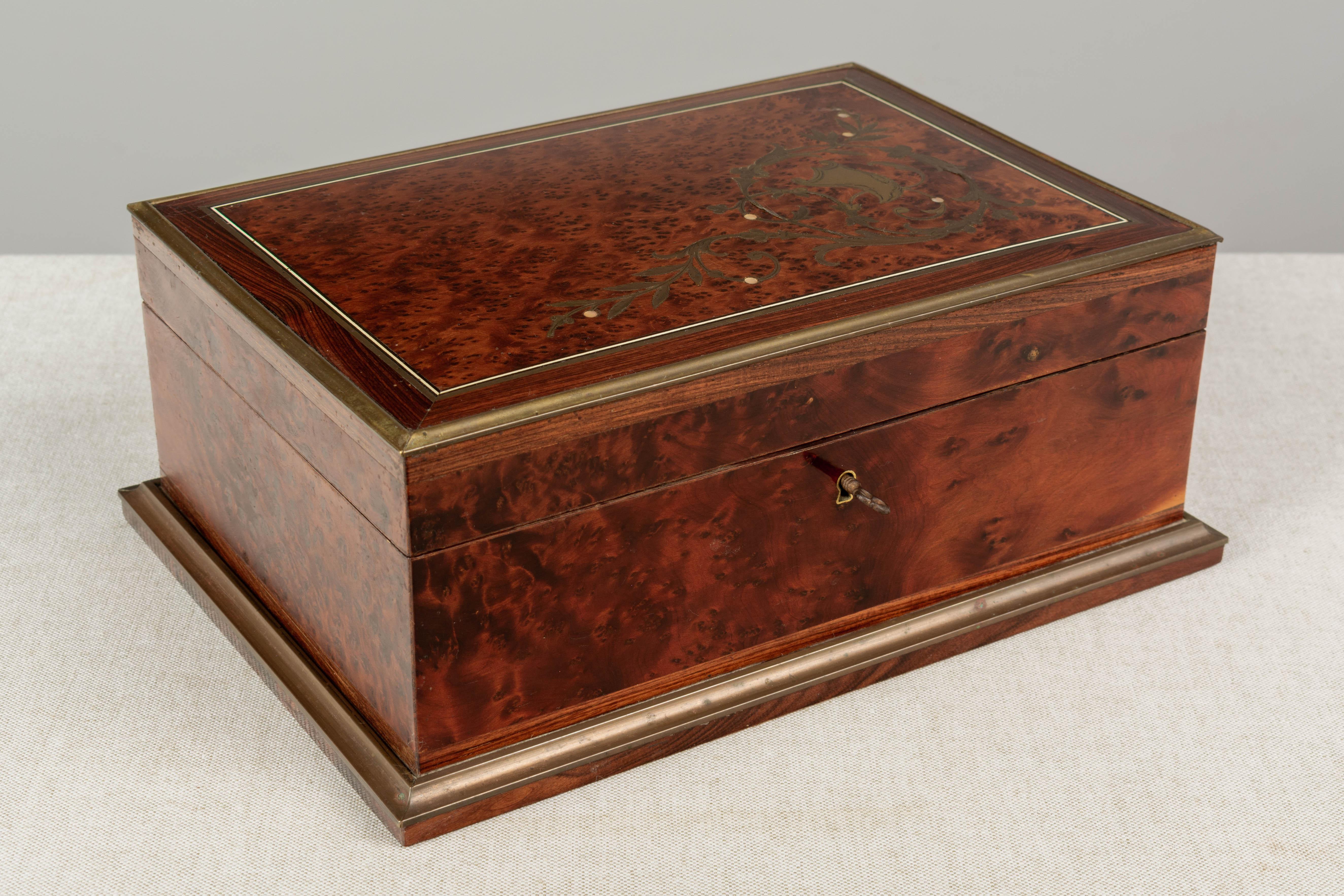19th Century French Napoleon III Marquetry Sewing Box In Good Condition For Sale In Winter Park, FL