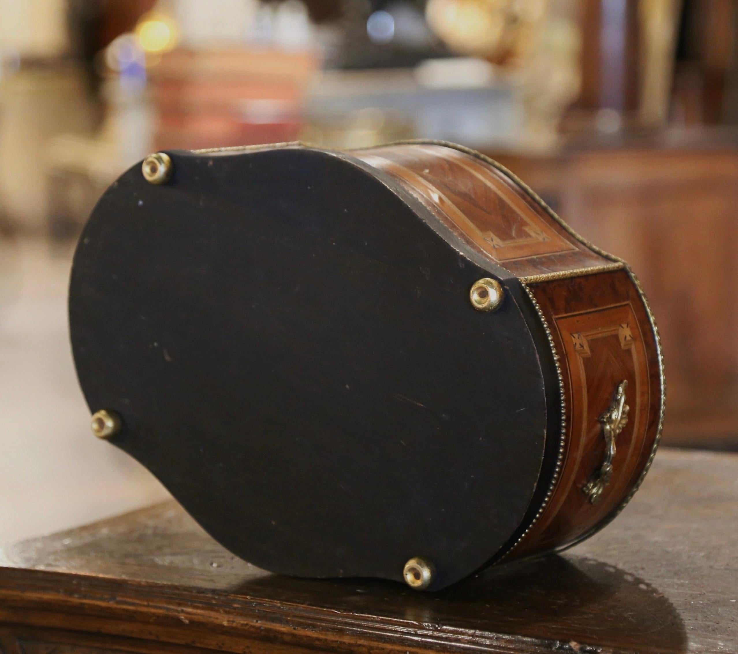 19th Century French Napoleon III Marquetry Walnut and Bronze Bombe Jardinière 5
