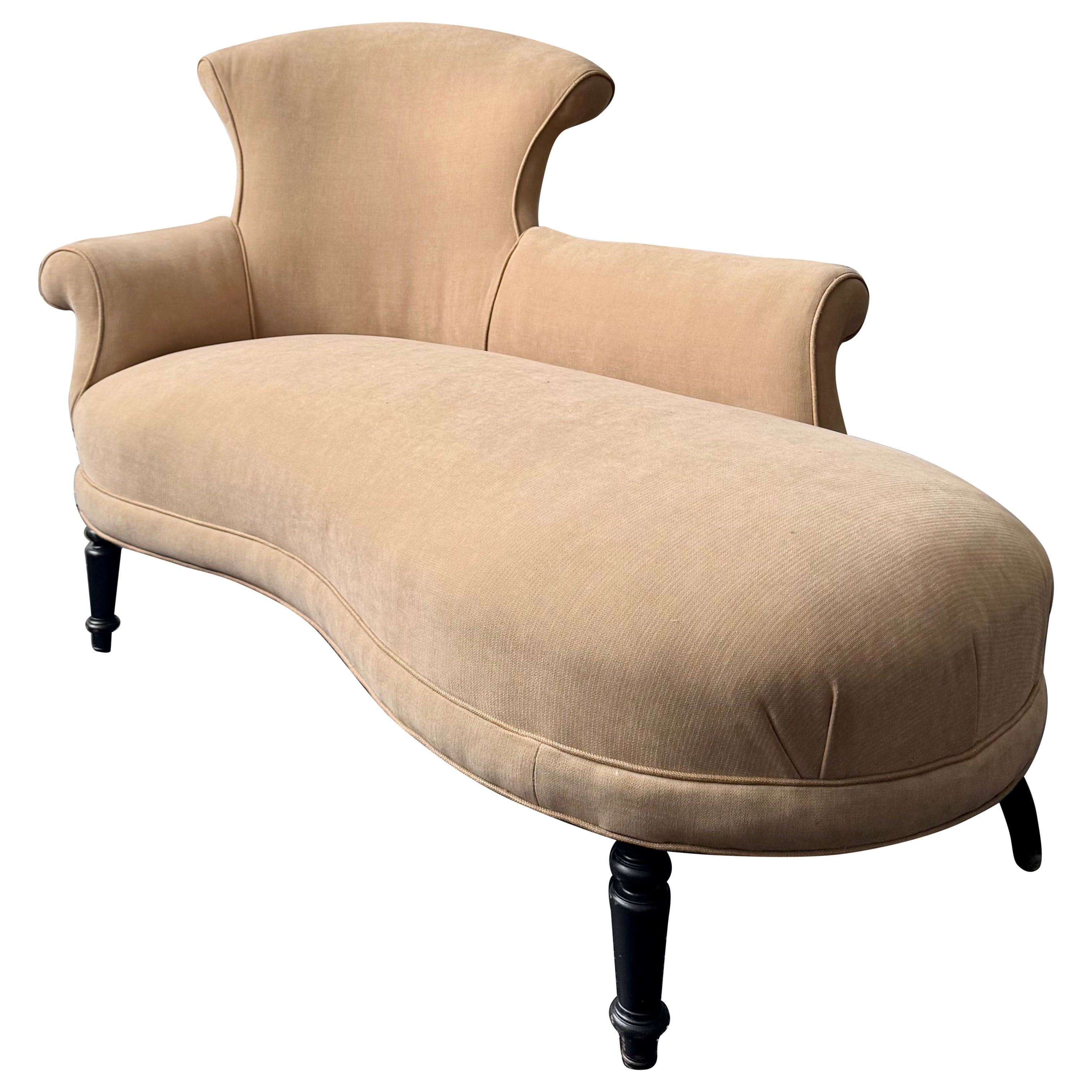 19th Century French Napoleon III Méridienne /Chaise Longue, C 1860