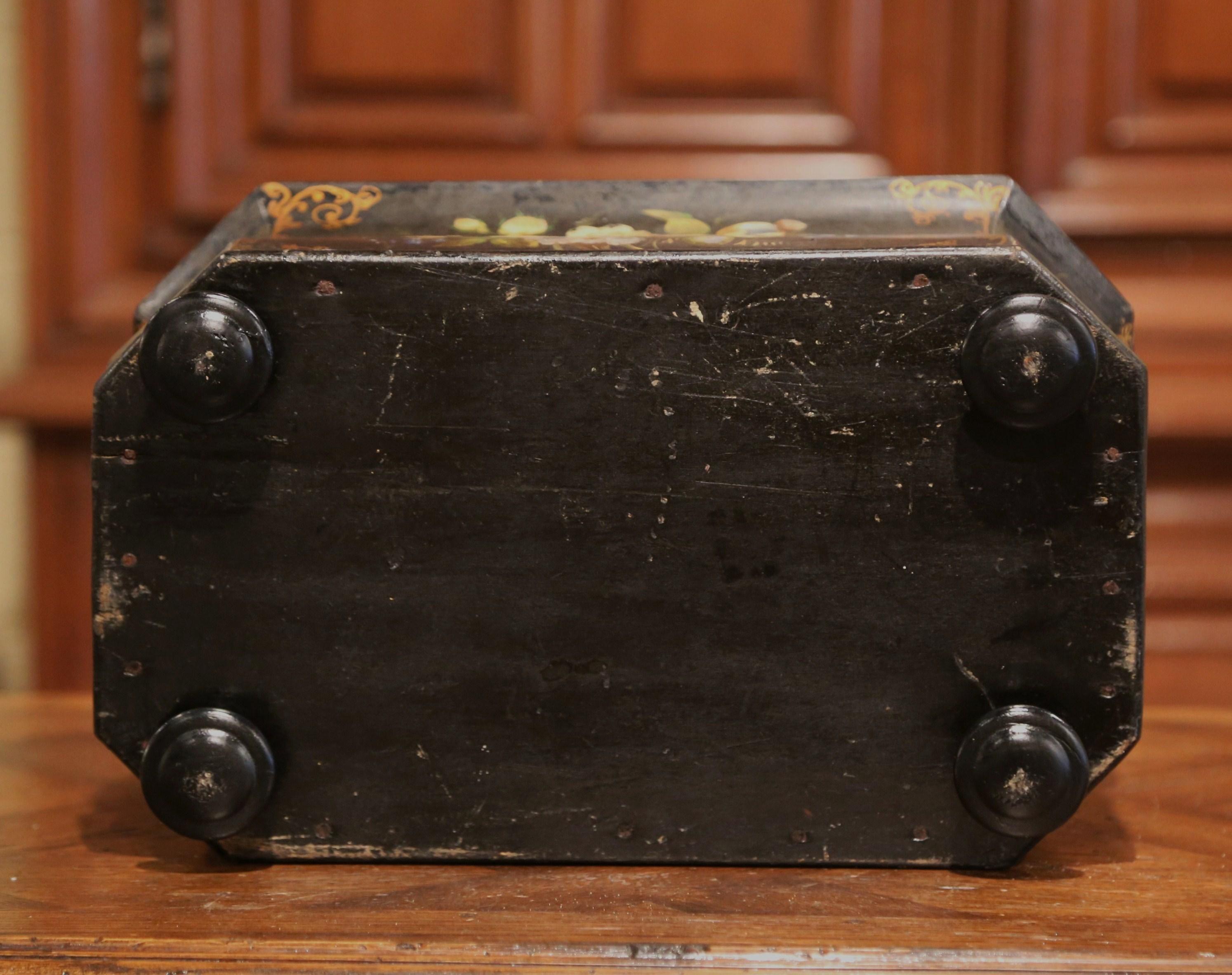 19th Century French Napoleon III Mother of Pearl and Painted Bombe Jardinière 6