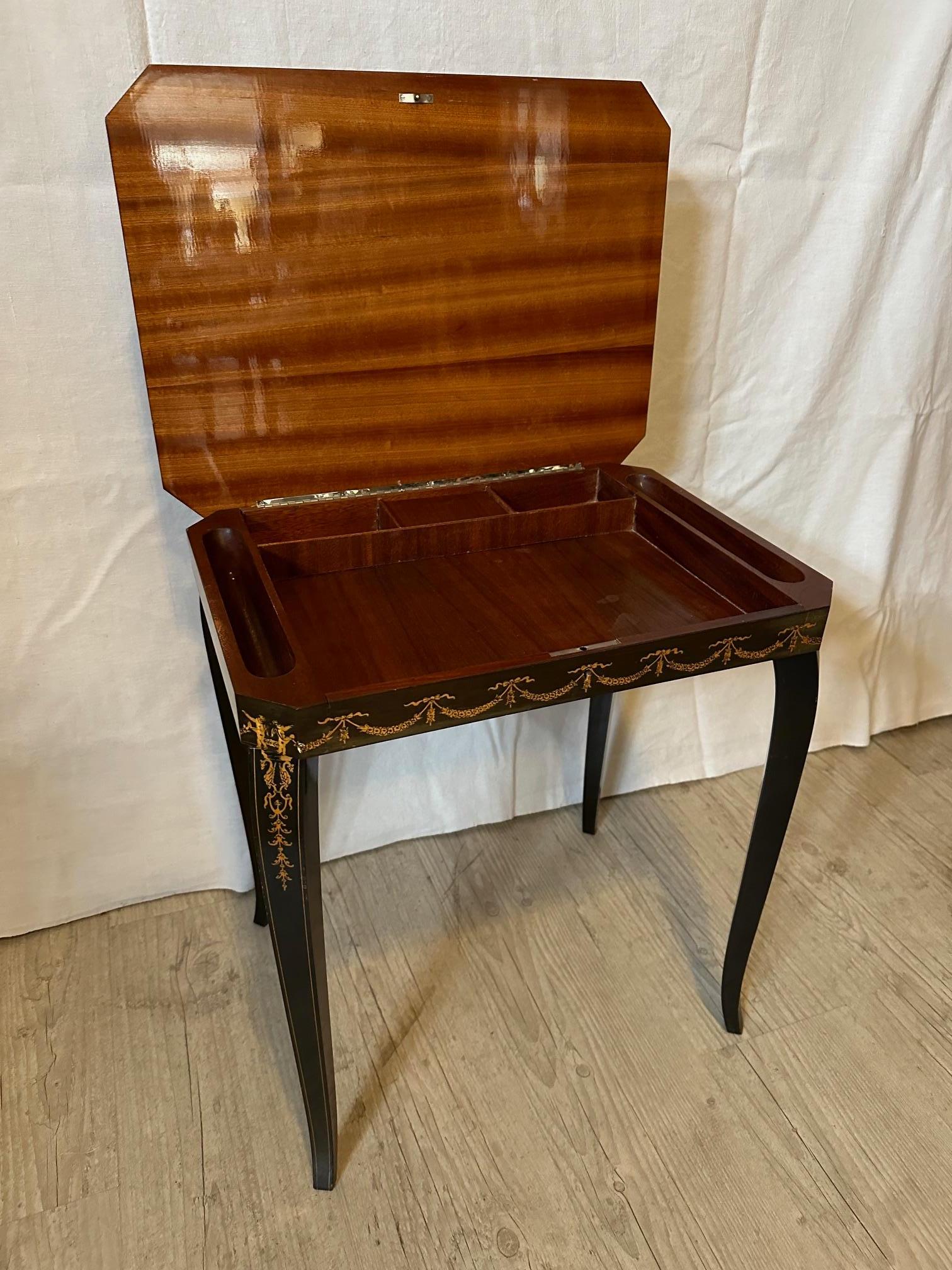 Wood 19th century French Napoleon III Musical Side Table, 1870S For Sale