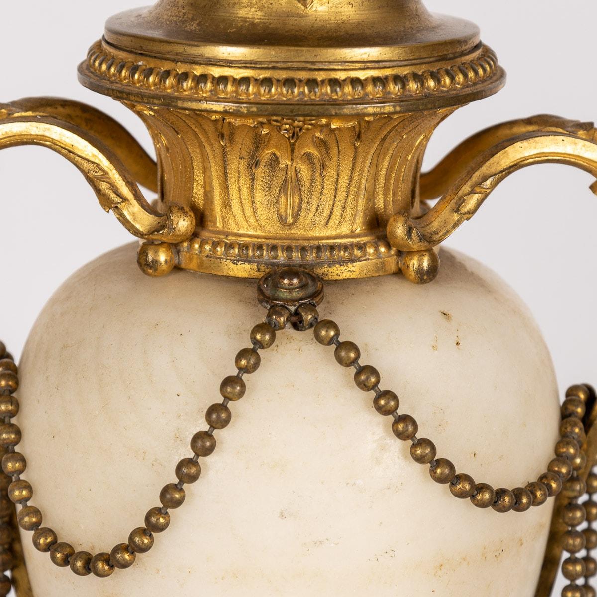 19th Century French Napoleon III Ormolu & White Marble Urns, circa 1850 For Sale 5