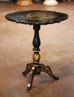 19th Century French Napoleon III Painted Tilt-Top Guéridon Table