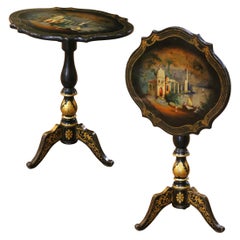 19th Century French Napoleon III Painted Tilt-Top Guéridon Table