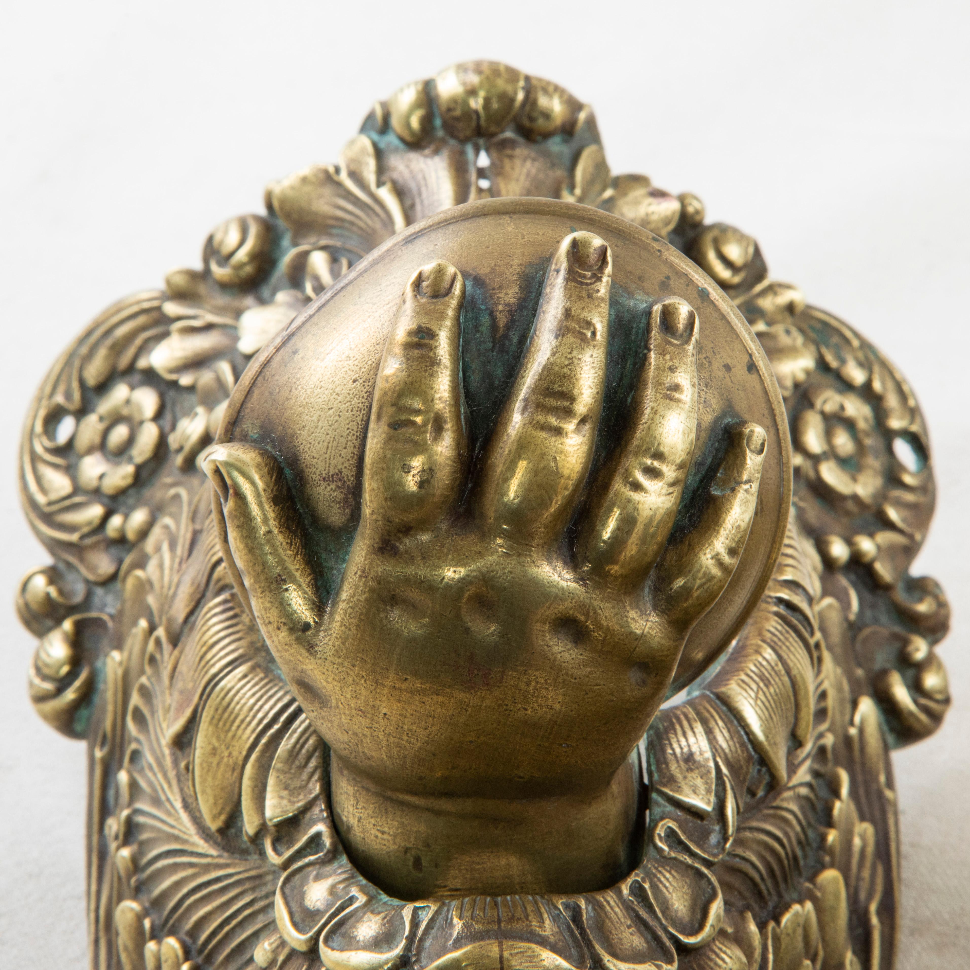 19th Century French Napoleon III Period Bronze Billiard Corner Pocket with Hand 2