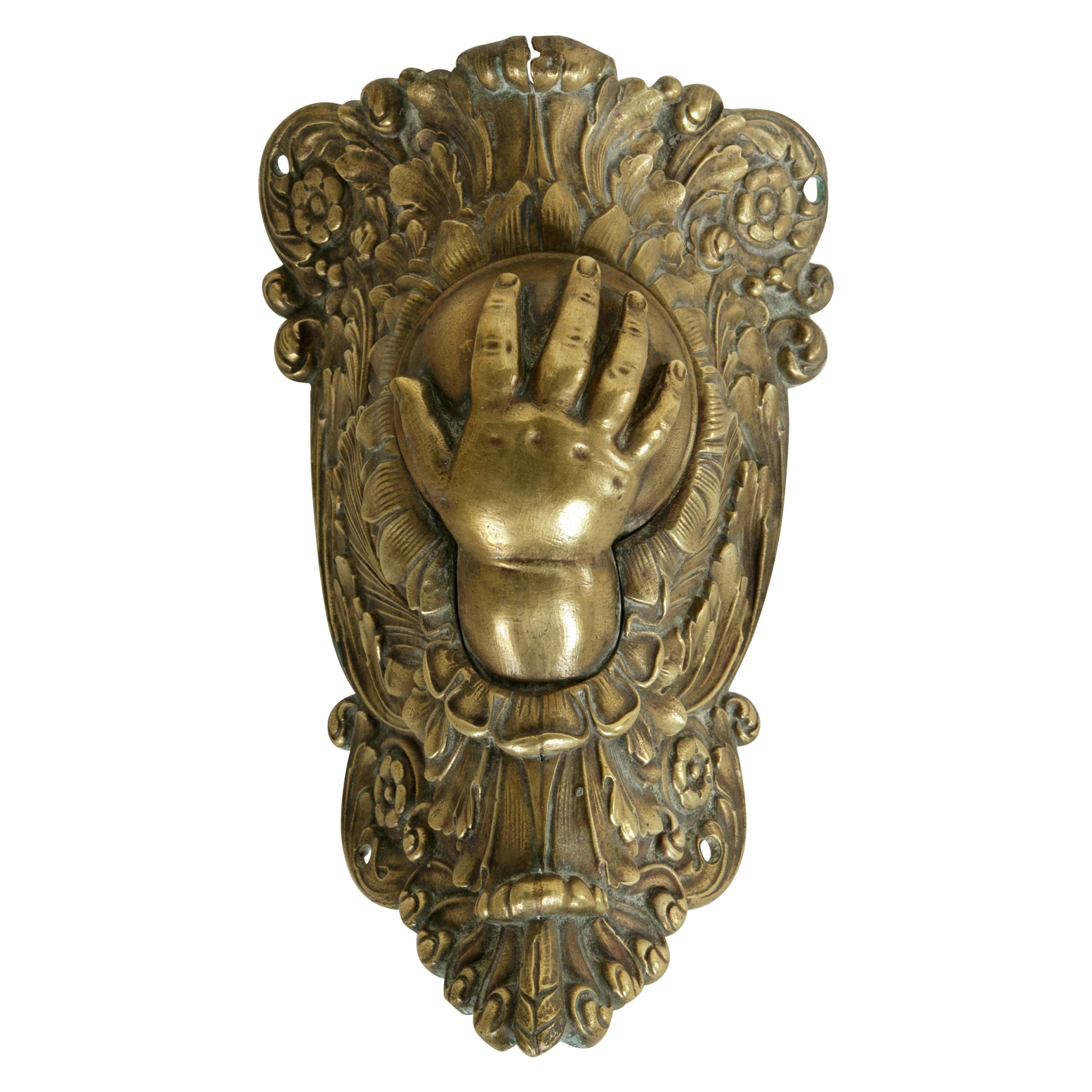 19th Century French Napoleon III Period Bronze Billiard Corner Pocket with Hand