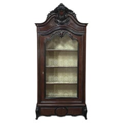 19th Century French Napoleon III Period Burled Walnut Display Armoire ~ Bookcase