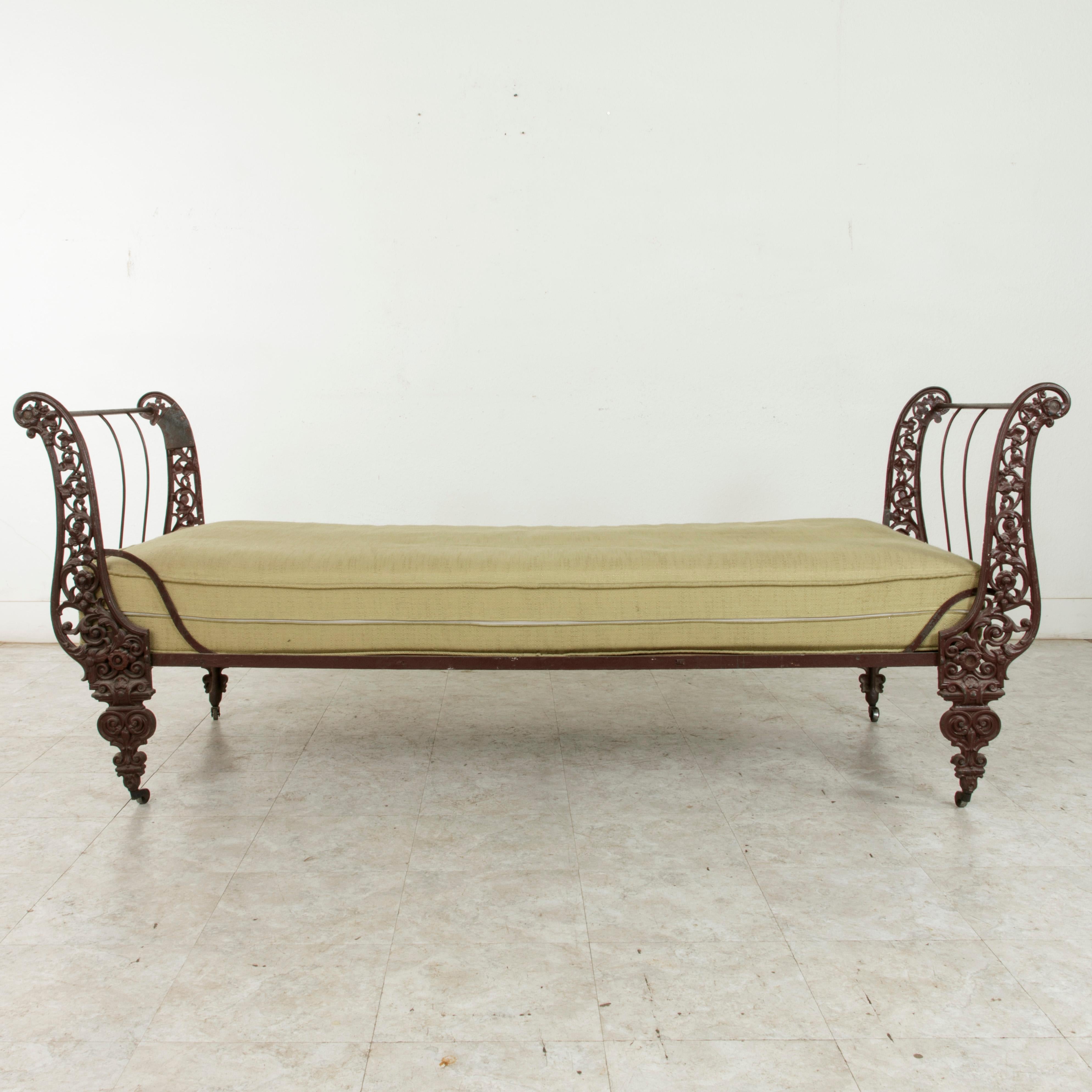 19th Century French Napoleon III Period Cast Iron Daybed or Sleigh Bed 2