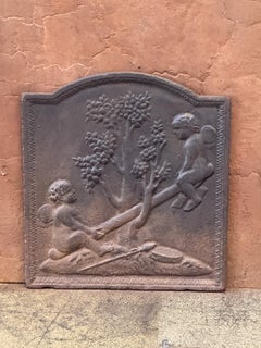 19th Century French Napoleon III Period 'Cupids' Fireback / Backsplash