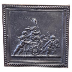 Antique 19th Century French Napoleon III Period 'Cupids' Fireback