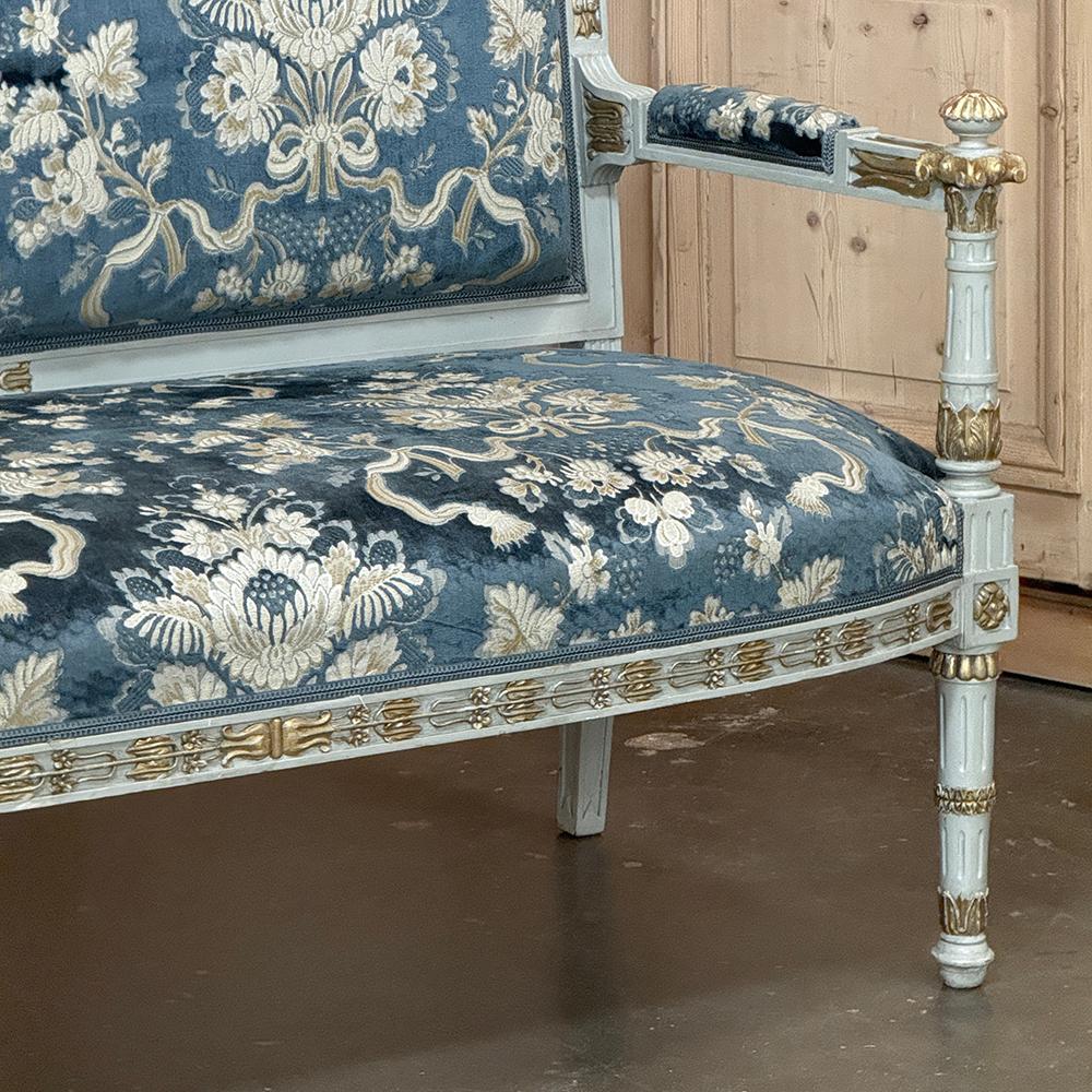19th Century French Napoleon III Period Empire Style Painted Sofa ~ Canape For Sale 4