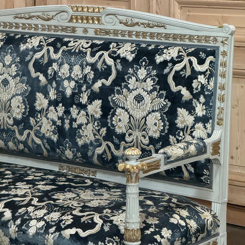 19th Century French Napoleon III Period Empire Style Painted Sofa ~ Canape For Sale 5