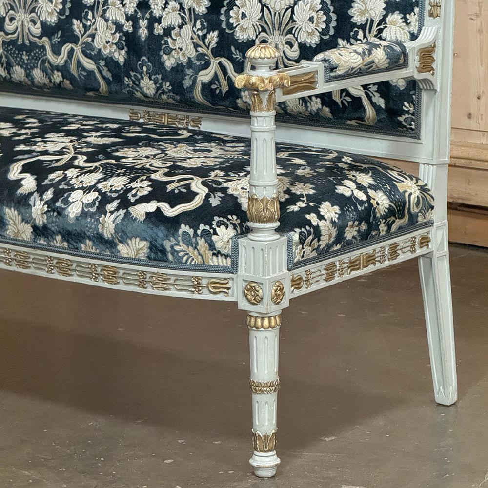 19th Century French Napoleon III Period Empire Style Painted Sofa ~ Canape For Sale 6