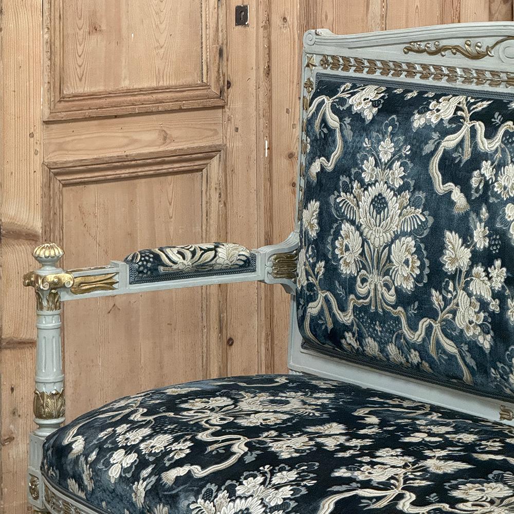Französisches bemaltes Sofa ~ Canape, Napoleon III.-Periode, Empire-Stil, 19. Jahrhundert im Angebot 7