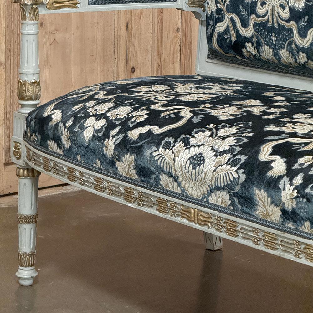 Französisches bemaltes Sofa ~ Canape, Napoleon III.-Periode, Empire-Stil, 19. Jahrhundert im Angebot 8