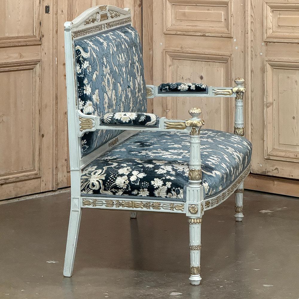 Französisches bemaltes Sofa ~ Canape, Napoleon III.-Periode, Empire-Stil, 19. Jahrhundert im Angebot 9