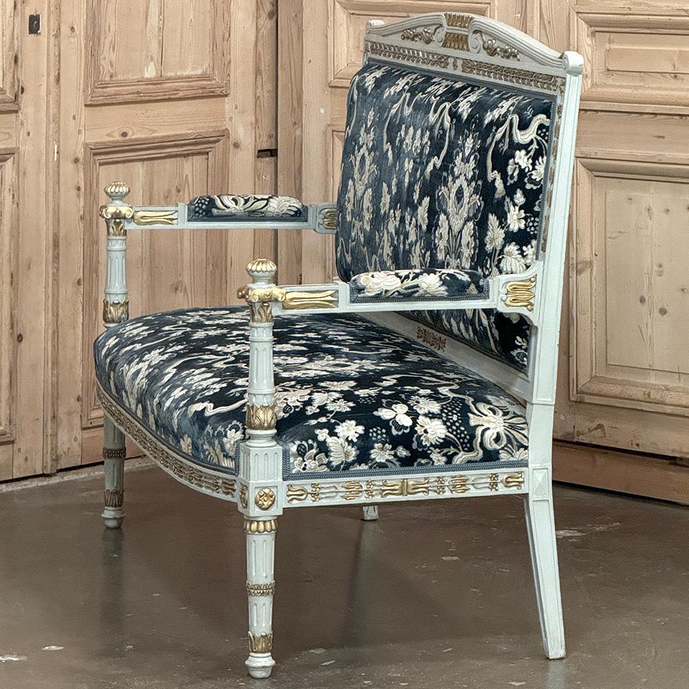 Französisches bemaltes Sofa ~ Canape, Napoleon III.-Periode, Empire-Stil, 19. Jahrhundert im Angebot 11