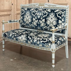 Französisches bemaltes Sofa ~ Canape, Napoleon III.-Periode, Empire-Stil, 19. Jahrhundert