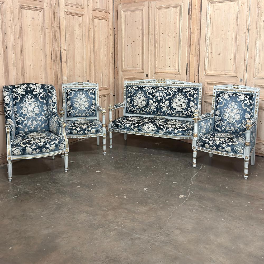 Französisches bemaltes Sofa ~ Canape, Napoleon III.-Periode, Empire-Stil, 19. Jahrhundert im Angebot 14