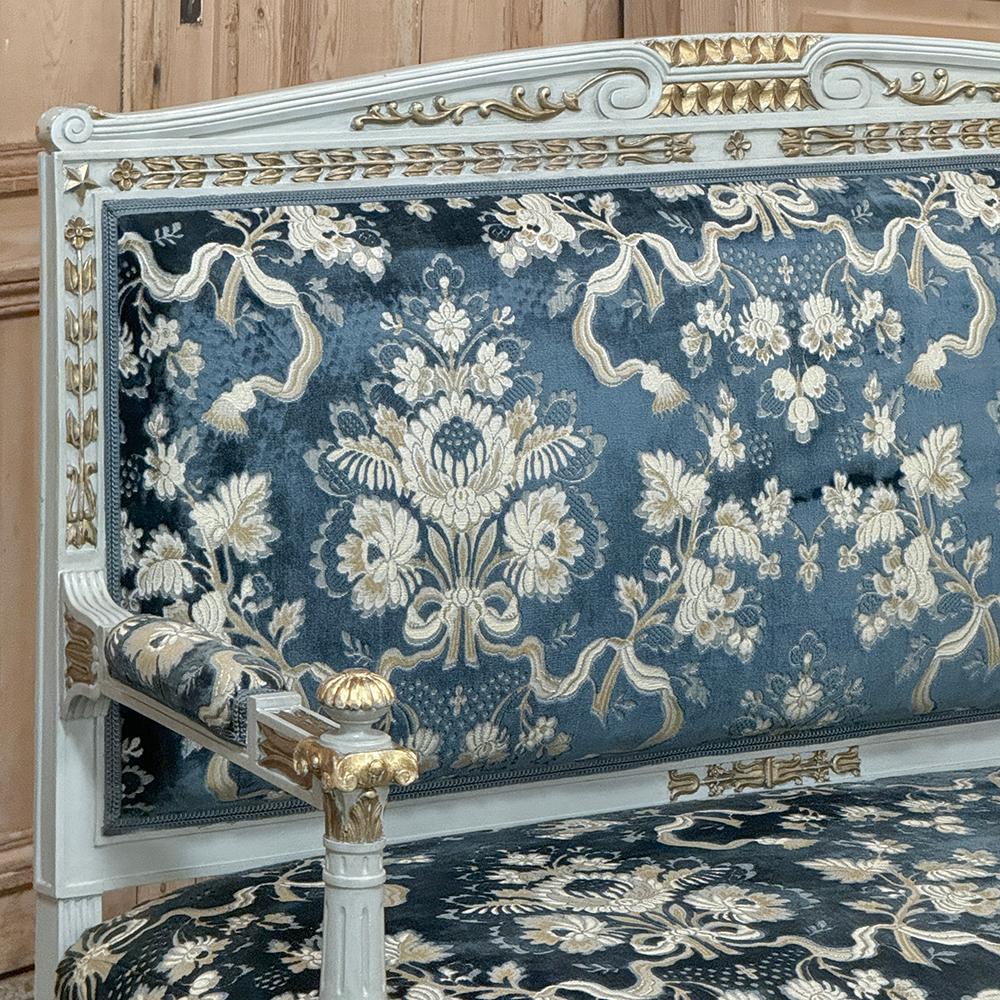 19th Century French Napoleon III Period Empire Style Painted Sofa ~ Canape For Sale 1