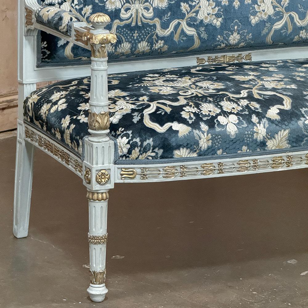 19th Century French Napoleon III Period Empire Style Painted Sofa ~ Canape For Sale 2