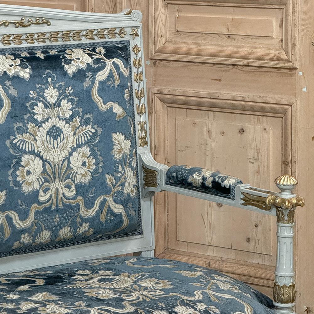 Französisches bemaltes Sofa ~ Canape, Napoleon III.-Periode, Empire-Stil, 19. Jahrhundert im Angebot 3