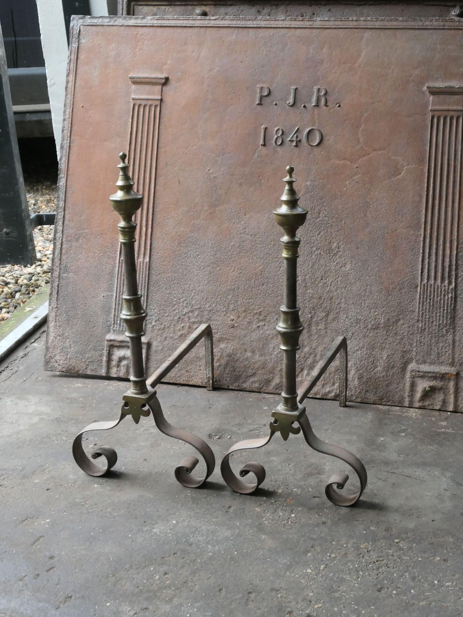19th Century French Napoleon III Period Firedogs or Andirons In Good Condition For Sale In Soest, NL