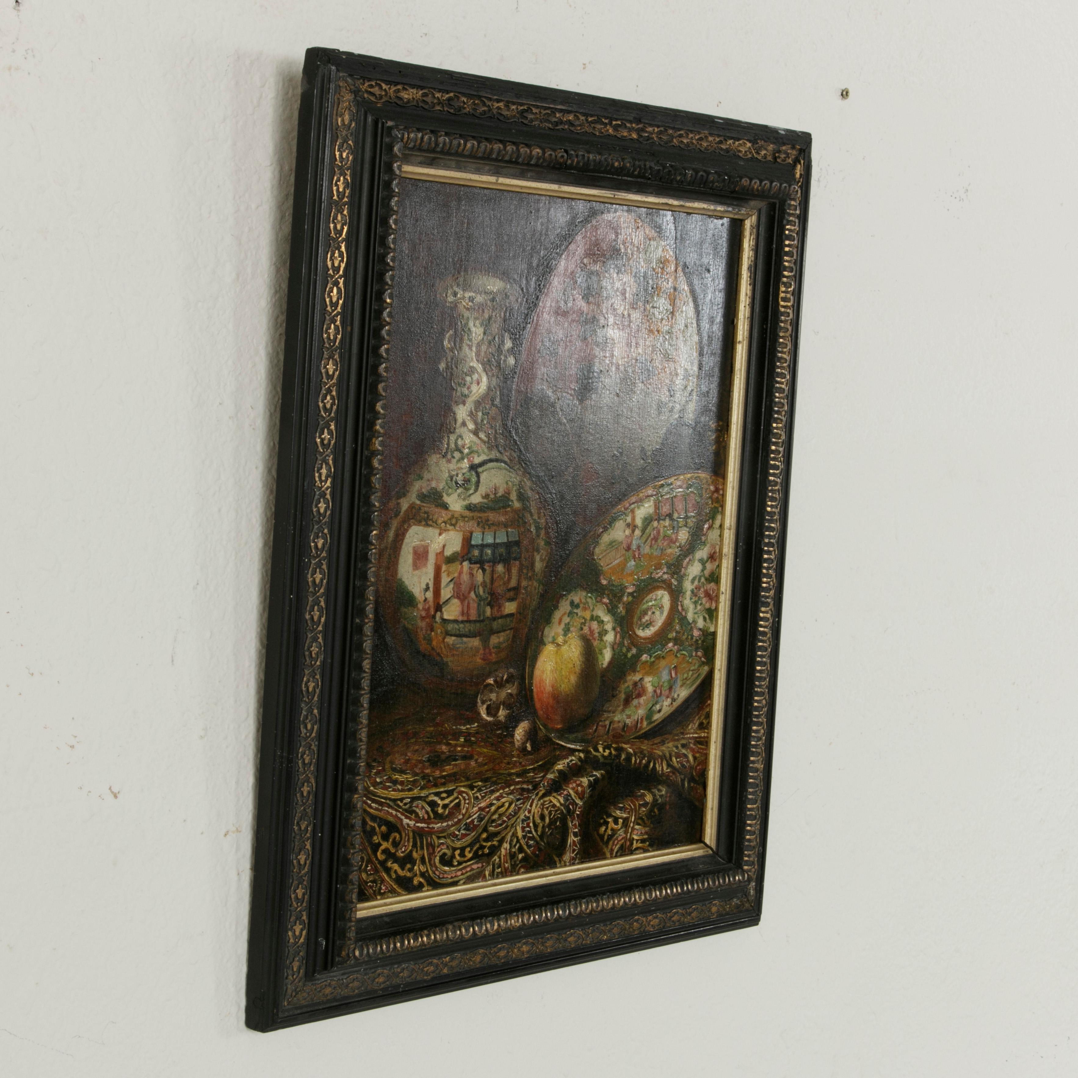 19th Century French Napoleon III Period Framed Orientalist Still Life Painting In Good Condition In Fayetteville, AR