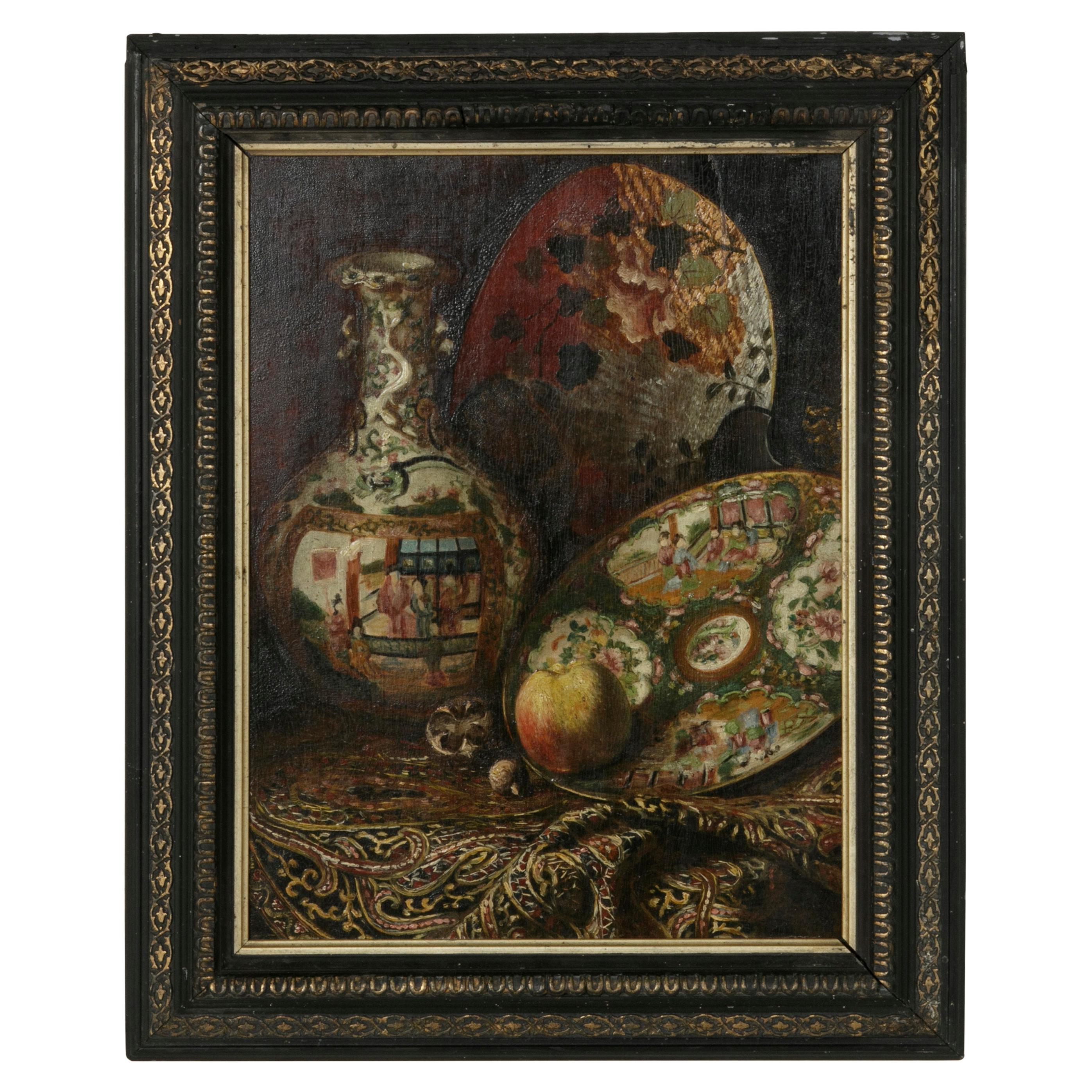 19th Century French Napoleon III Period Framed Orientalist Still Life Painting