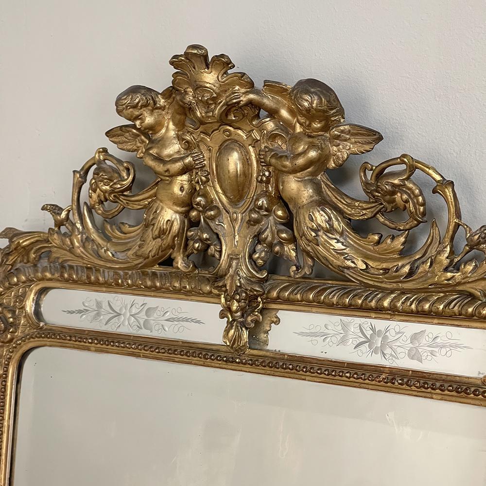 19th Century French Napoleon III Period Gilded Mirror For Sale 6