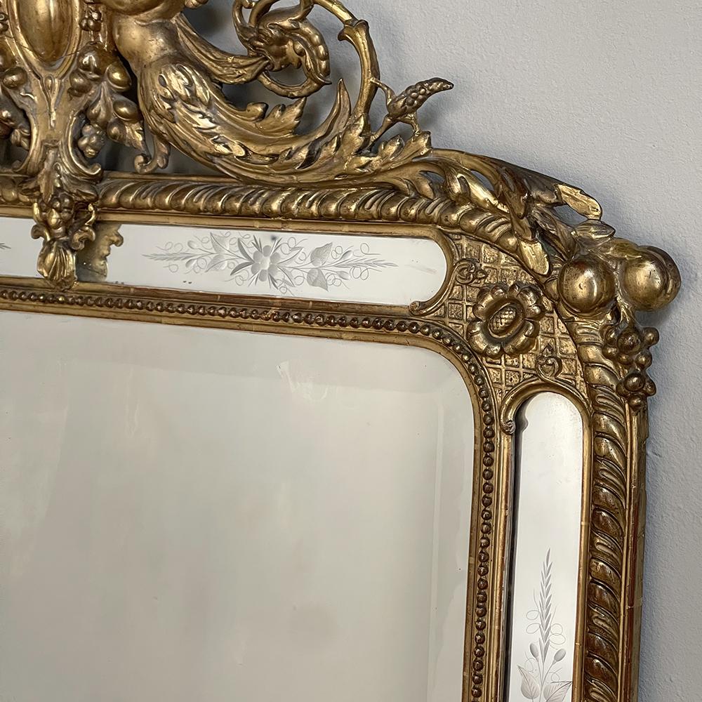 19th Century French Napoleon III Period Gilded Mirror For Sale 7