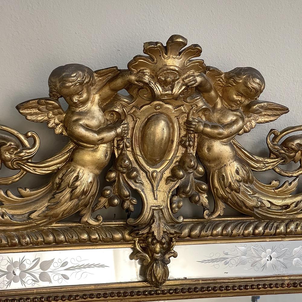 19th Century French Napoleon III Period Gilded Mirror For Sale 9