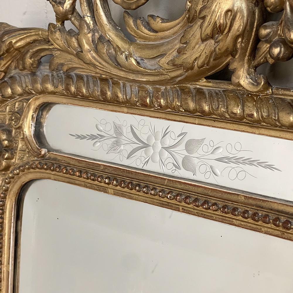 19th Century French Napoleon III Period Gilded Mirror For Sale 11