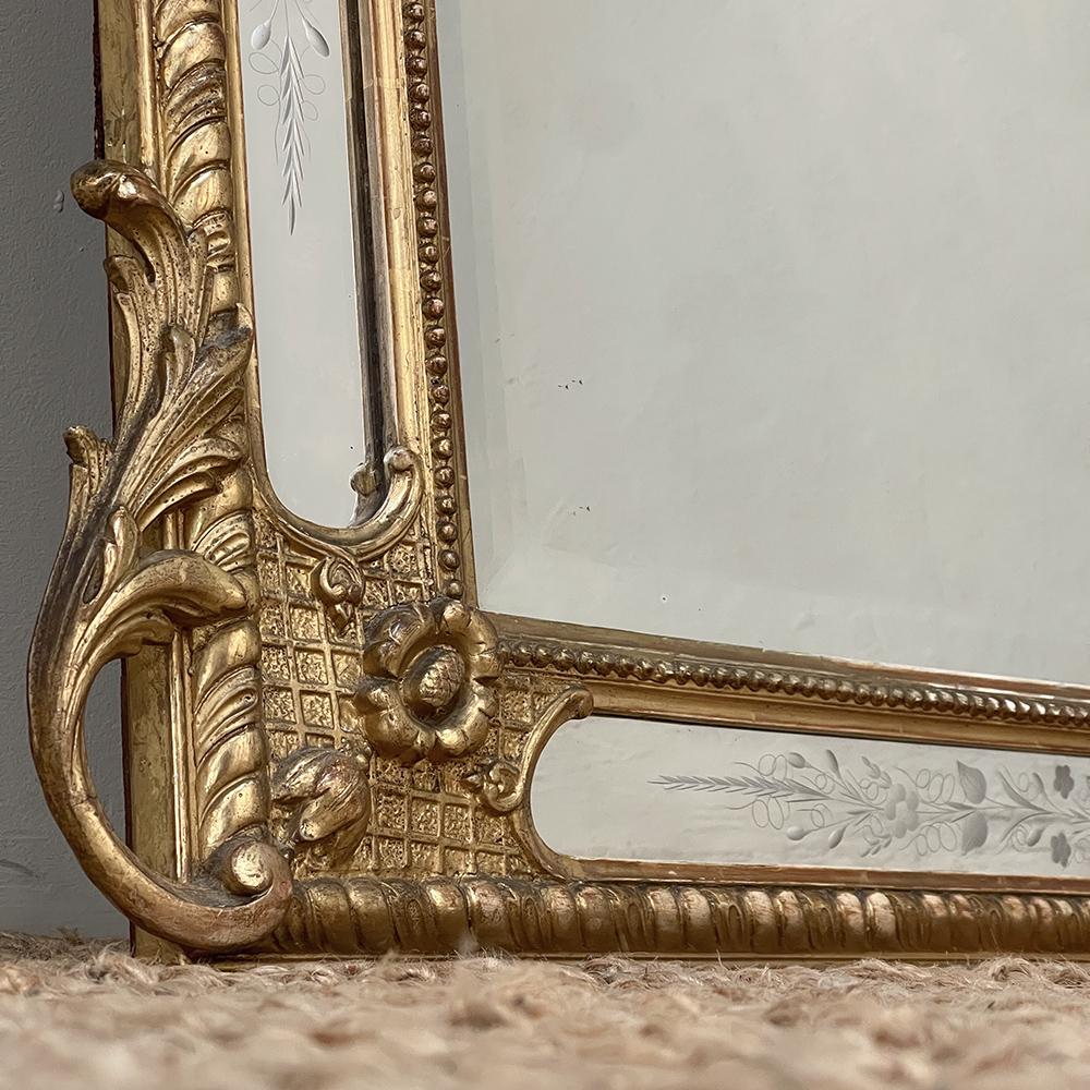 19th Century French Napoleon III Period Gilded Mirror For Sale 12