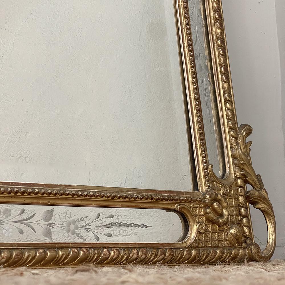 19th Century French Napoleon III Period Gilded Mirror For Sale 13