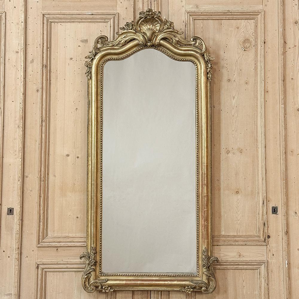 19. Jahrhundert Französisch Napoleon III Zeitraum vergoldeten Spiegel (Handgefertigt) im Angebot