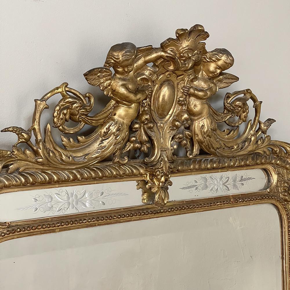 19th Century French Napoleon III Period Gilded Mirror For Sale 1