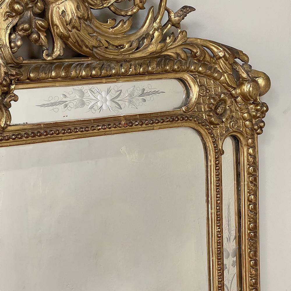 19th Century French Napoleon III Period Gilded Mirror For Sale 2