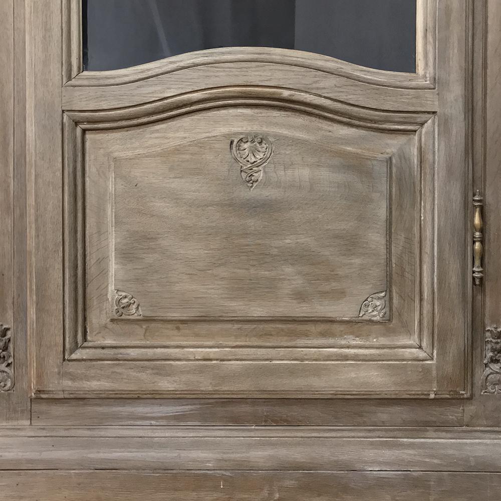19th Century French Napoleon III Period Grand Washed Oak Bookcase 5
