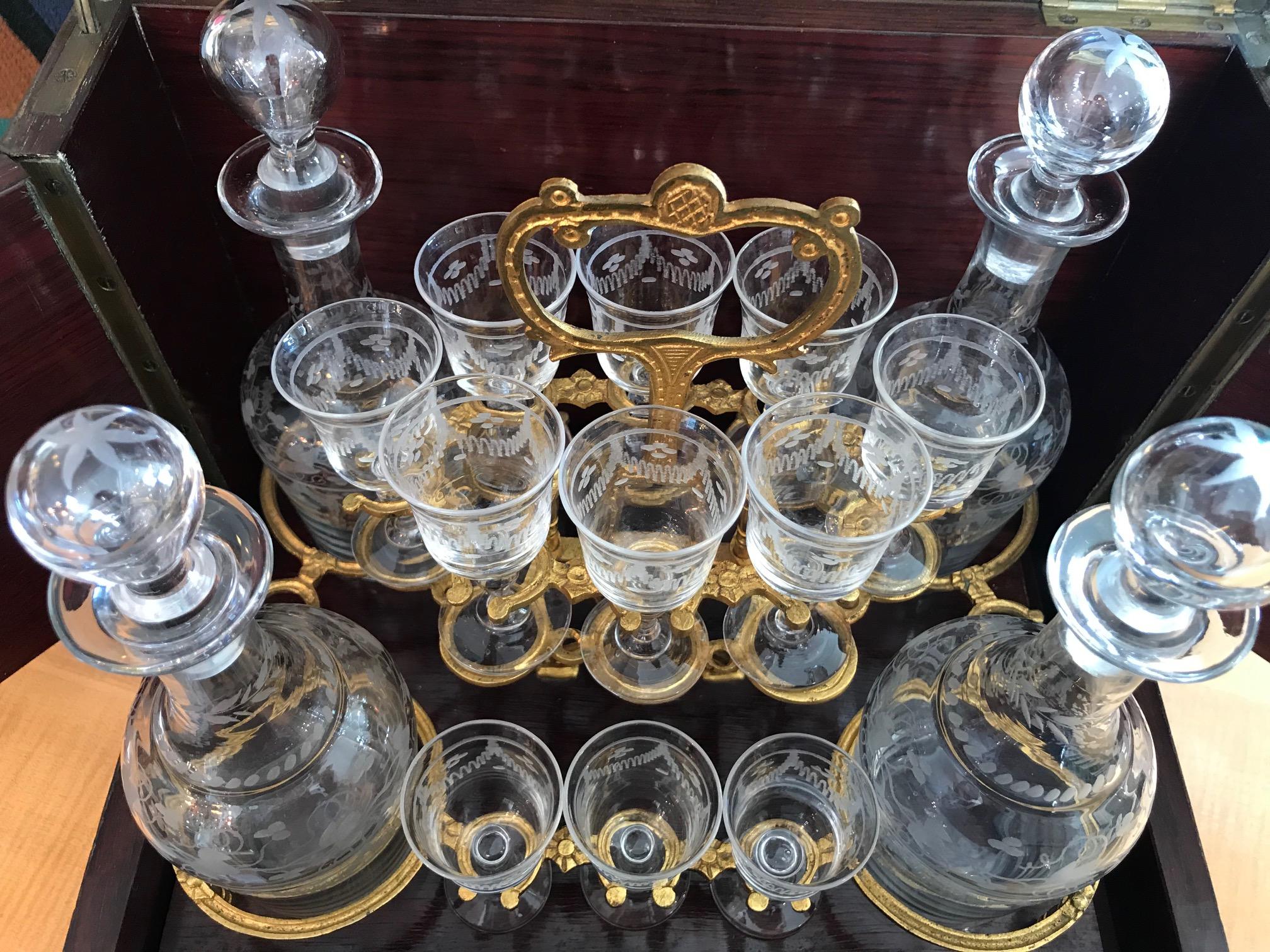 19th Century French Napoleon III Period Liquor Cellar, 1850s In Fair Condition In LEGNY, FR