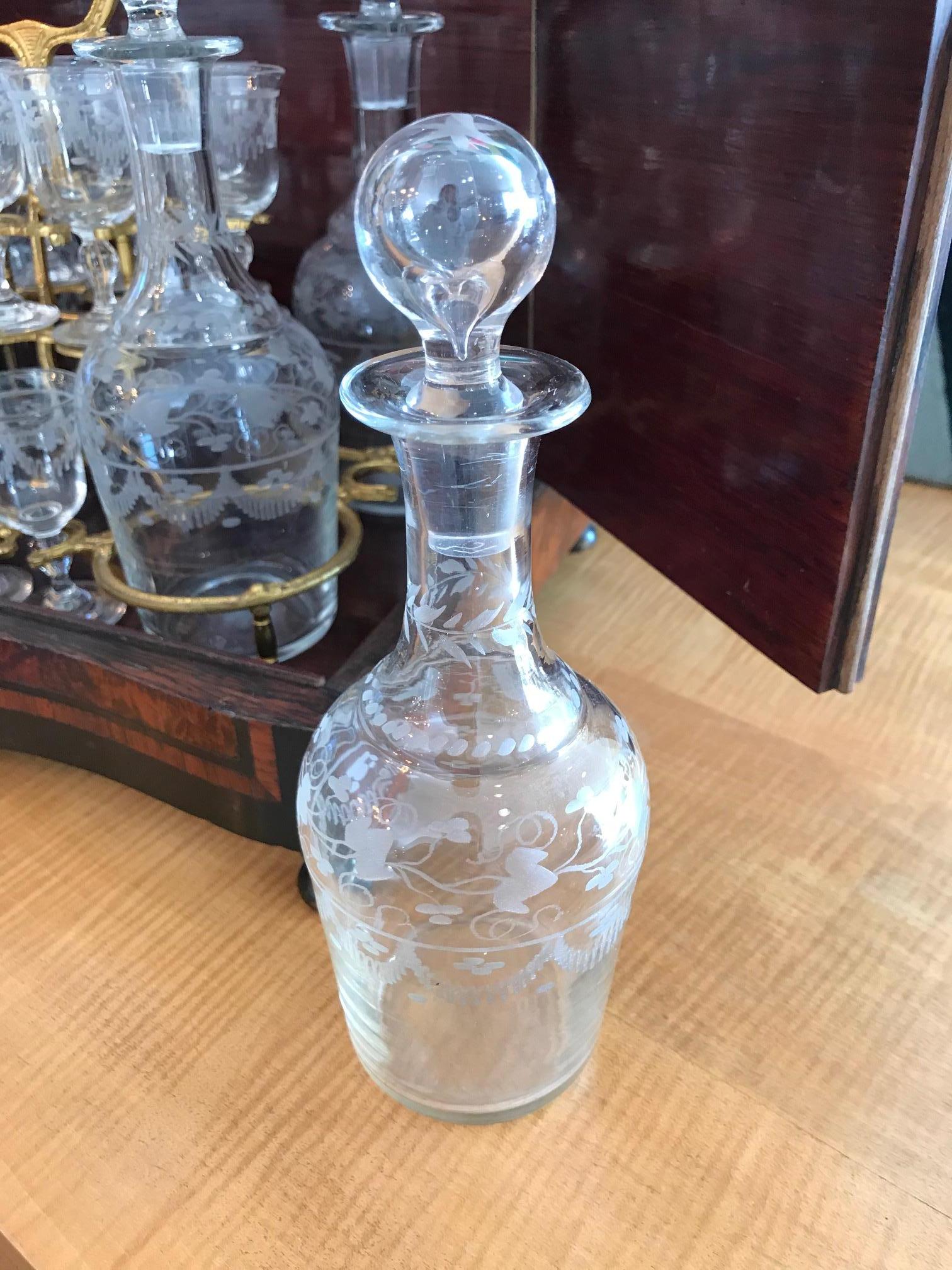 Crystal 19th Century French Napoleon III Period Liquor Cellar, 1850s