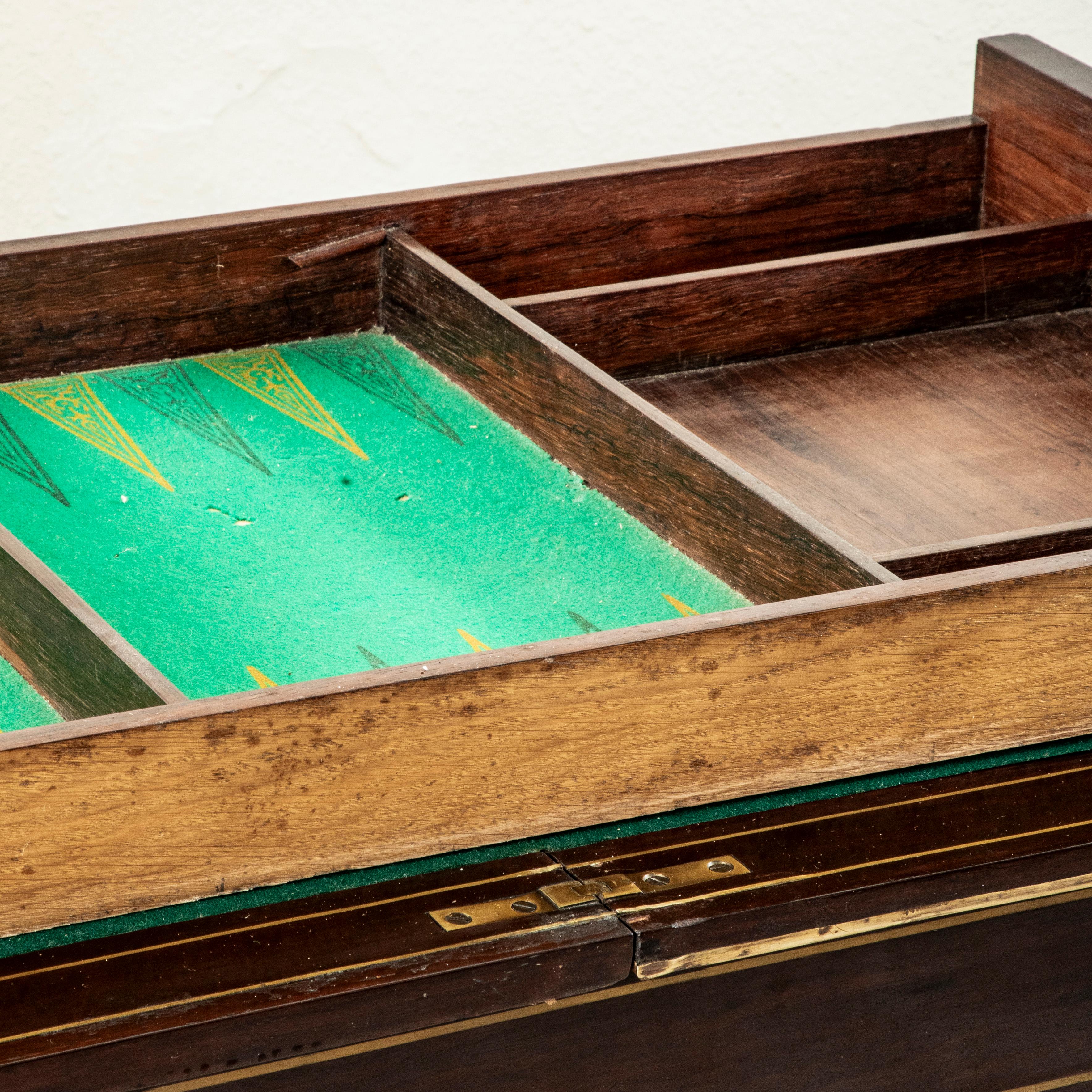Siglo XIX Mesa de juego francesa de caoba de la época de Napoleón III, Backgammon, Cartas en venta 4