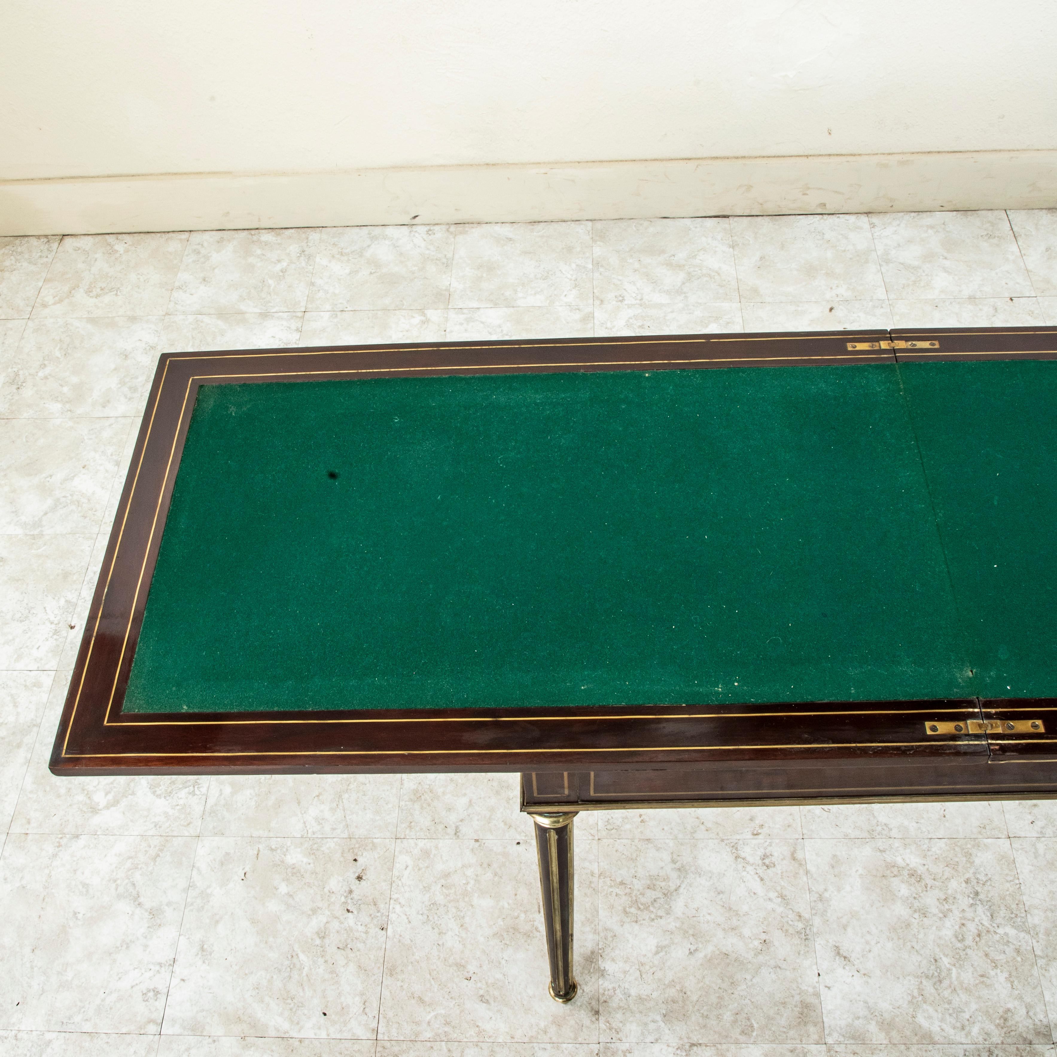 Siglo XIX Mesa de juego francesa de caoba de la época de Napoleón III, Backgammon, Cartas en venta 6