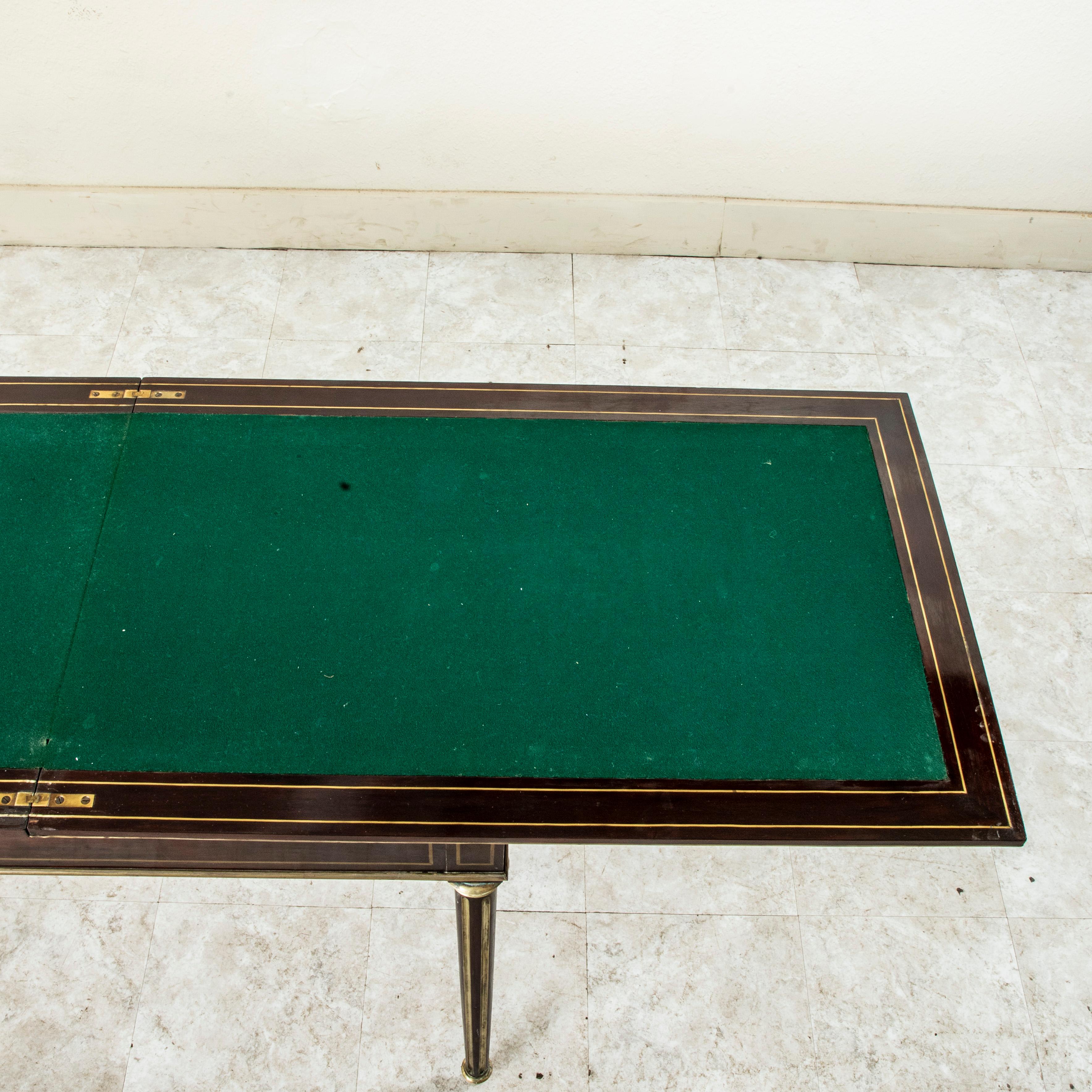 Siglo XIX Mesa de juego francesa de caoba de la época de Napoleón III, Backgammon, Cartas en venta 7